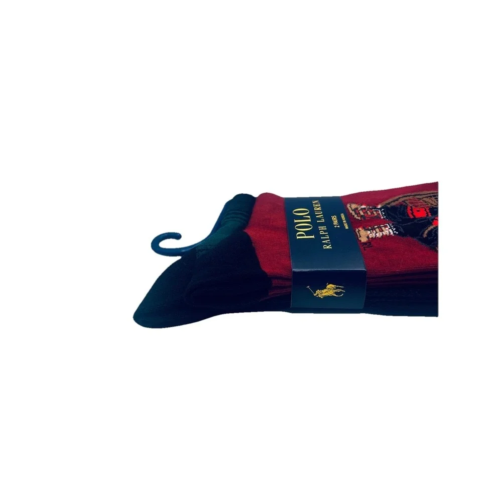 Men's Polo‎ Ralph Lauren 2 pack Pair socks 10-13 dress casual Polo Bear